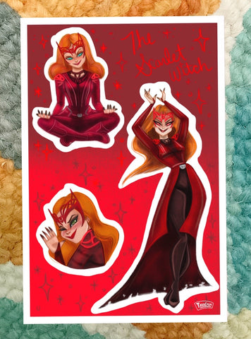 4x6 stickers sheet containing 3 stickers of Wanda.